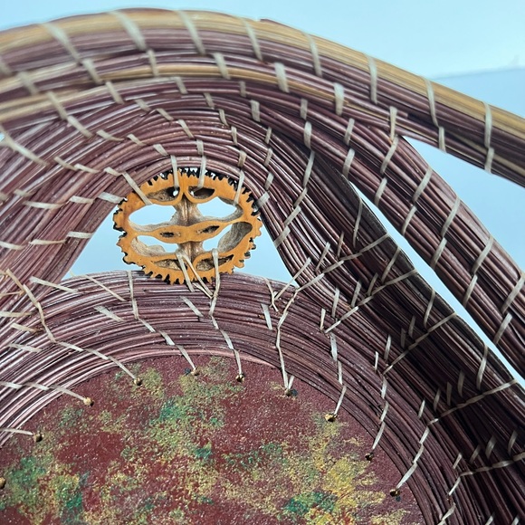 Pine Needle Handcrafted Bowl Walnuts Basket Artisan Rustic Cabin Lodge Nature - Picture 6 of 12